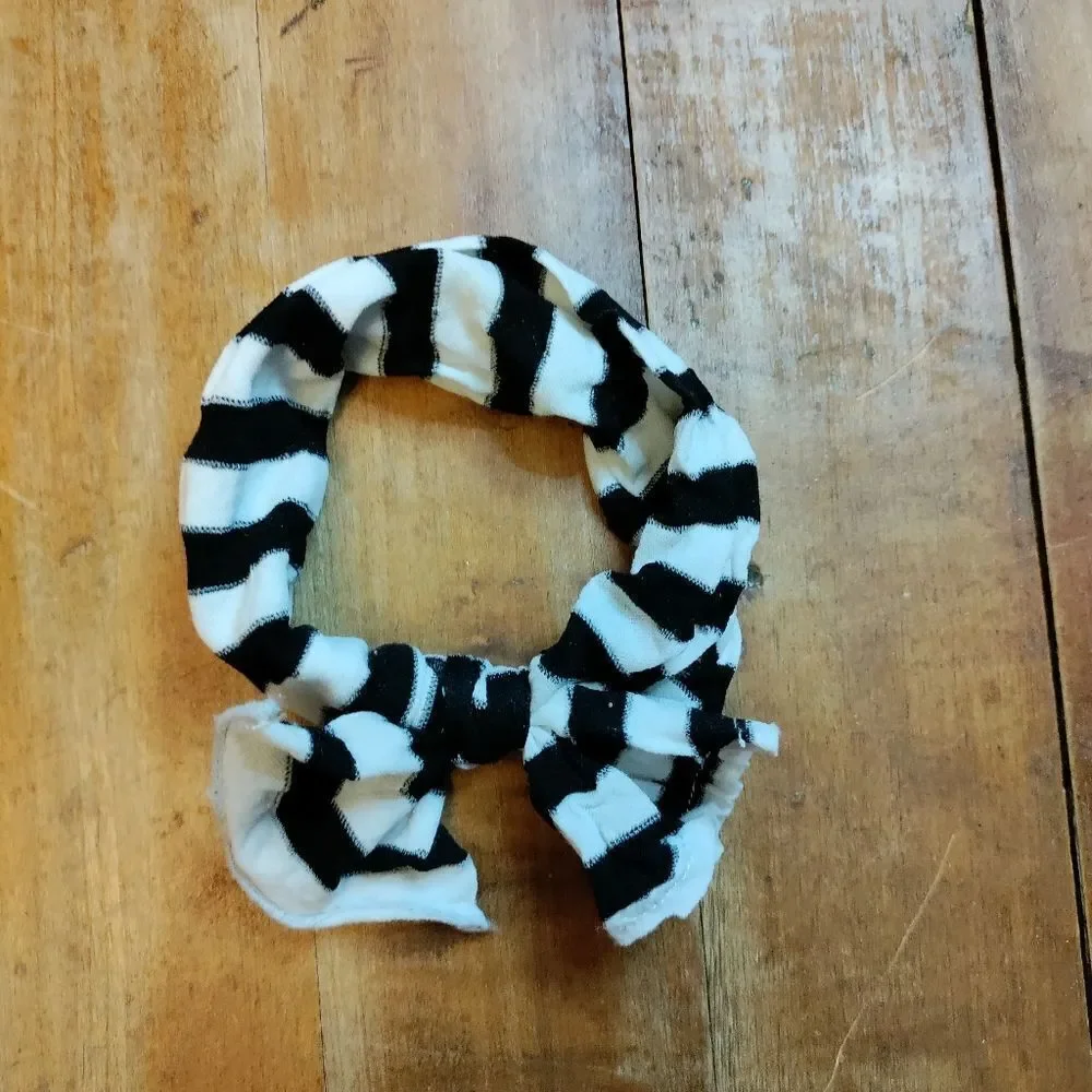 Capelli baby girl headbands nylon hot pink white black stripe bundle 4 headbands